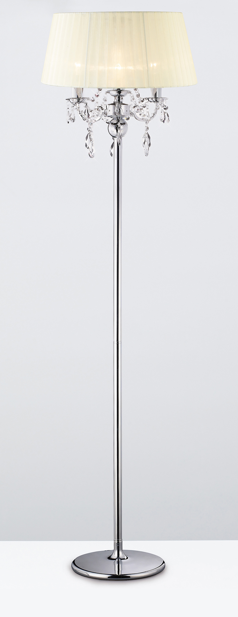 IL30063/CR  Olivia Crystal 163cm Floor Lamp 3 Light